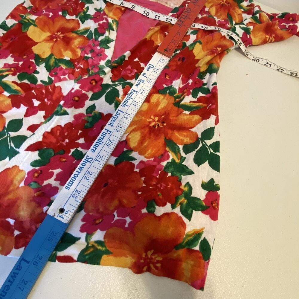 Jones NewYork Signature Women L ShelfTank Cardigan LongSleeve Floral Soft Casual - Picture 3 of 11